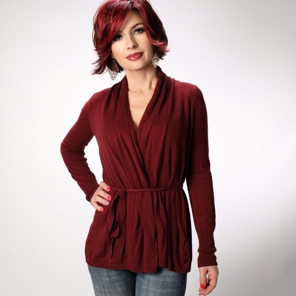 NWOT ANTHROPOLOGIE Burgundy  Cardigan Size XS - Picture 3 of 4